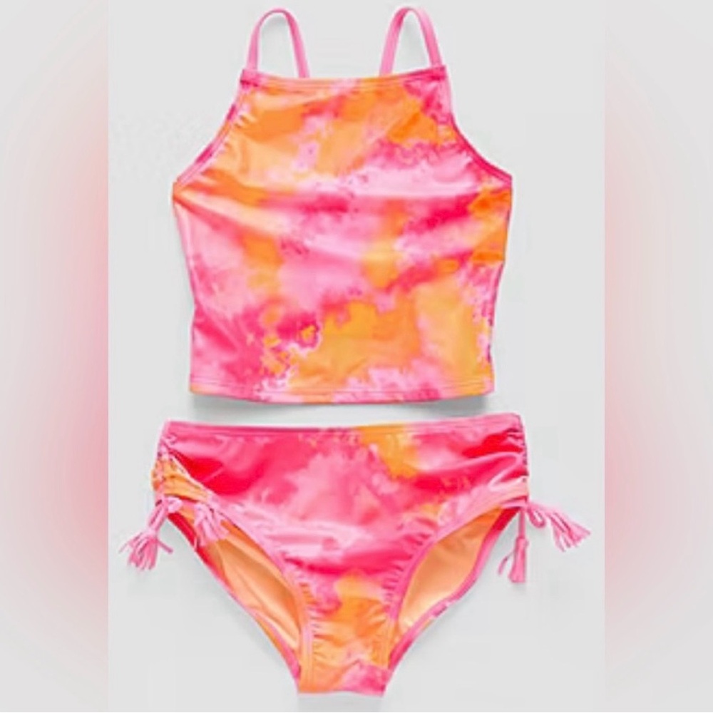 Thereabouts Girls Creamsicle Tie Dye Tankini Set NWT Size XL 16
